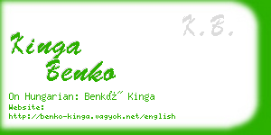 kinga benko business card